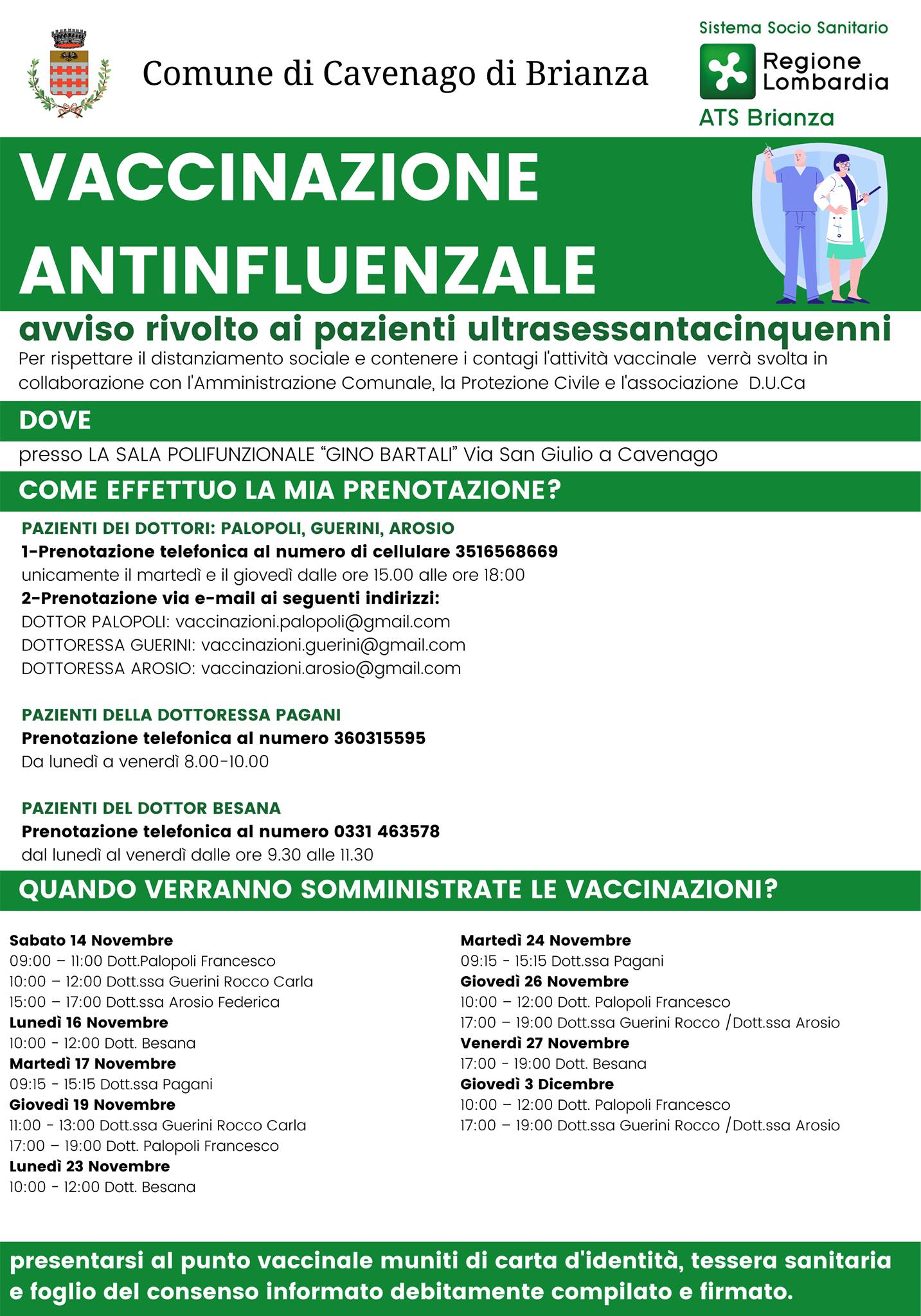 VACCINAZIONI ANTI INFLUENZALI OVER 65 